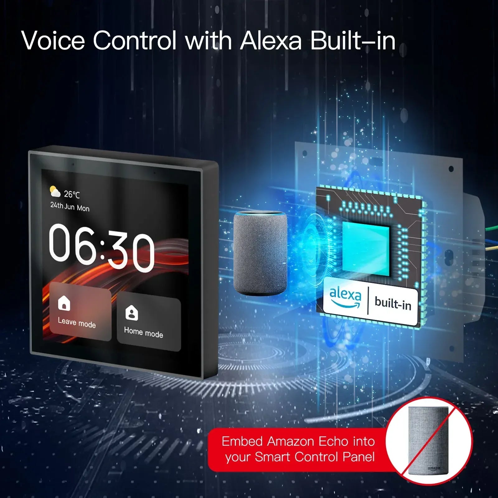 Tidesmit 4-Inch Smart Home Control Panel ZigBee Hub - Alexa Built-in Tidesmit