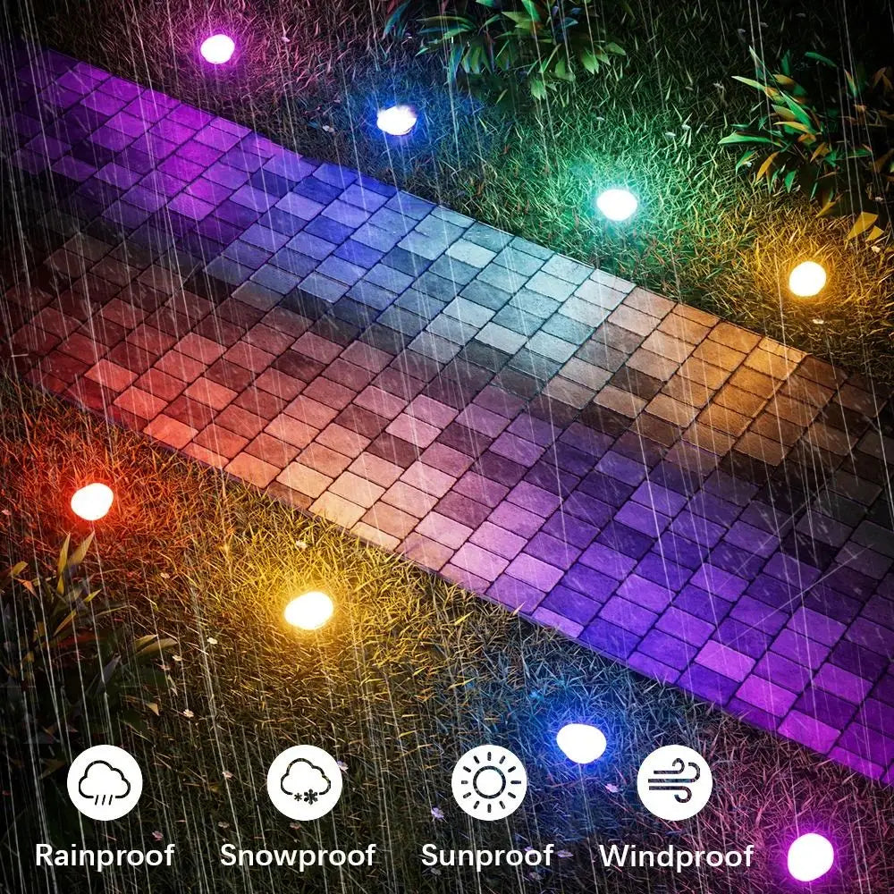 Solar Stone Light Frosted Glass Ground Lamp Outdoor Waterproof Lantern for Garden Green Light Lawn Courtyard Decorative Lamp