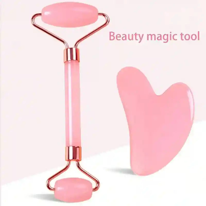 Ice Face Roller and Gua Sha Set - Pink Facial Lifting & Massage Tool Eye Massage Instrument Tidesmit