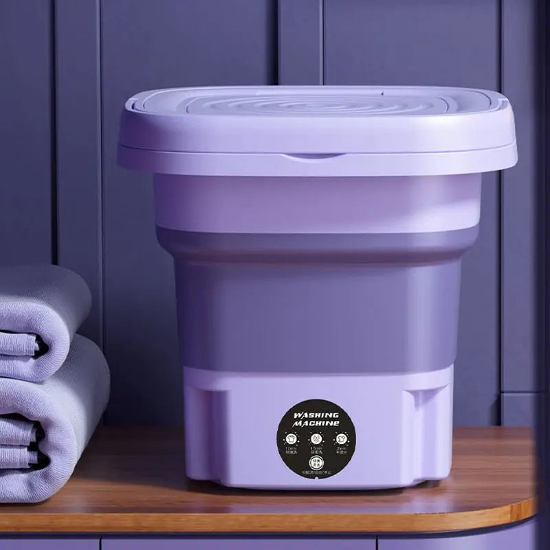 Tidesmit 8L foldable portable washing machine showing retractable design for laundry underwear and socks