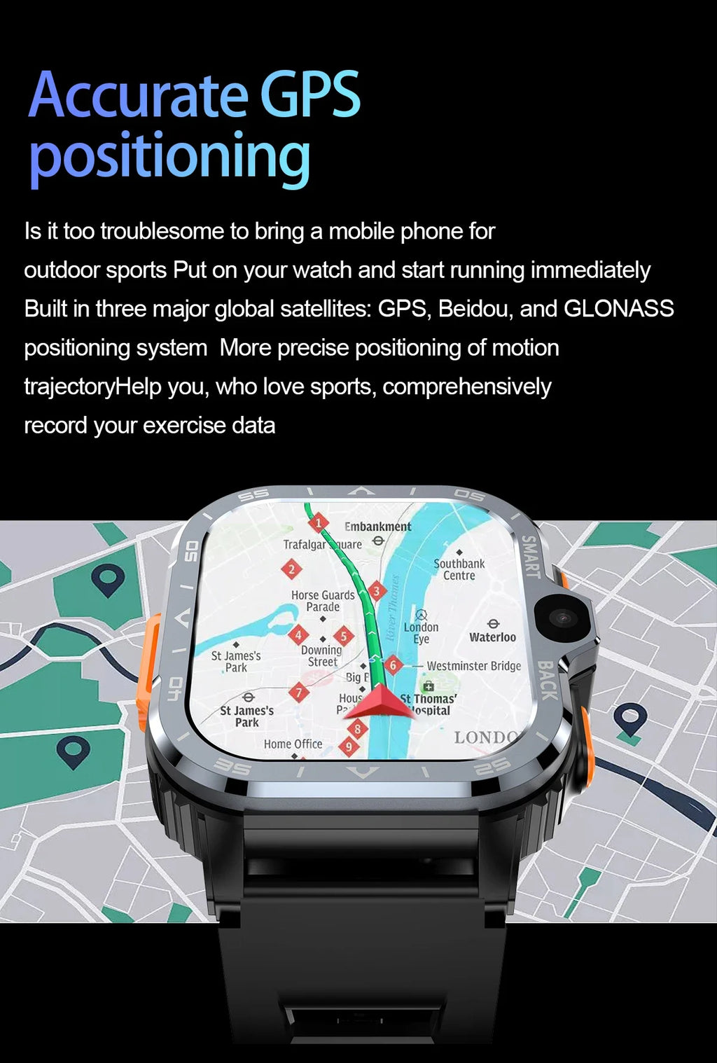 2026 PGD Android Smart Watch Men GPS 16G/64G ROM Storage HD Dual Camera NFC 2G 4G SIM Card WIFI Wireless Fast Internet Access