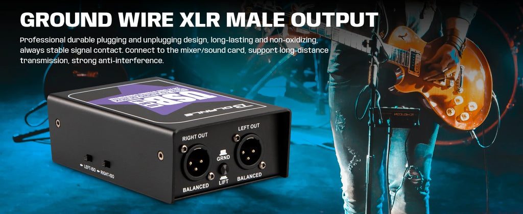 USB Stereo DI Box 24-192kHz Audio Interface with Ground Lift - USB PRO Tidesmit