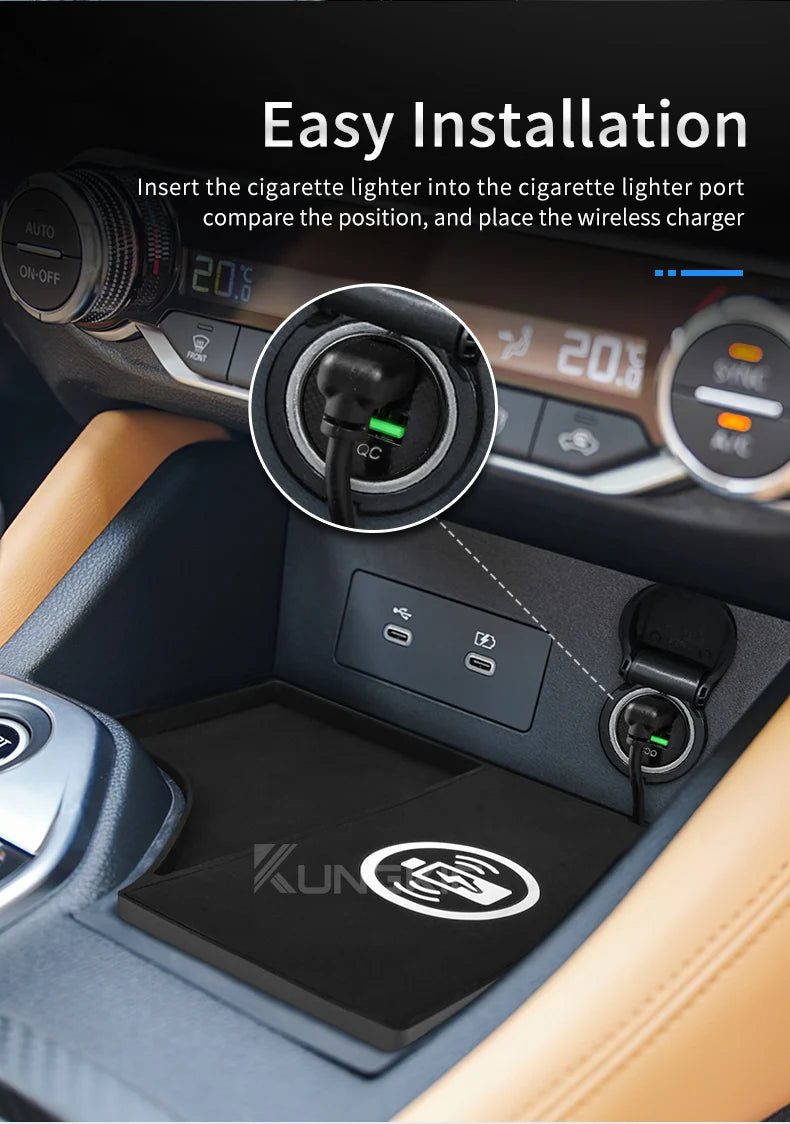 Wireless Charger Pad for Nissan Sentra 2020-2025 LHD, Qi Certified Tidesmit