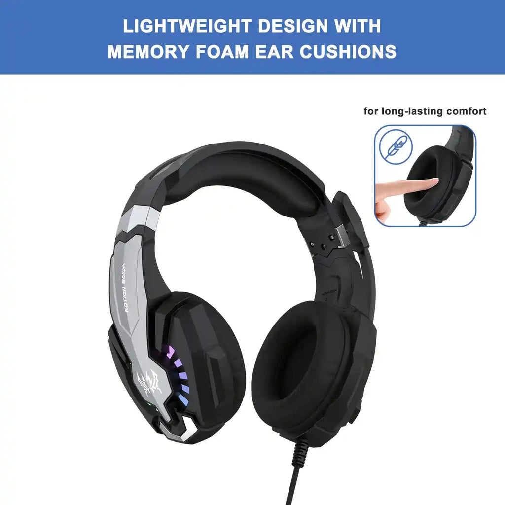 Wired Gaming Headphones With Mic - Over-Ear Noise Cancelling Black/White Tidesmit