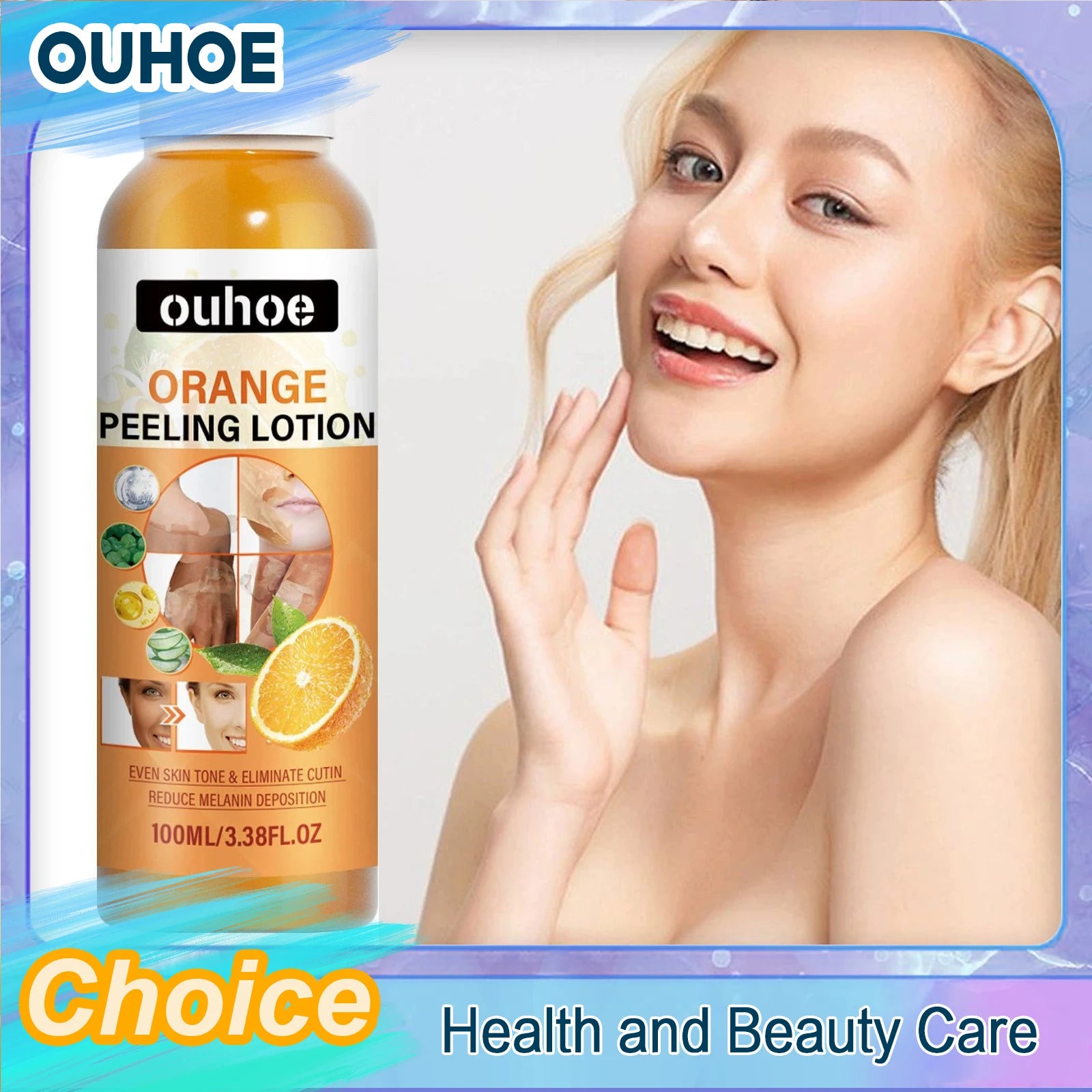 Orange Peeling Lotion for Dark Skin - Professional Exfoliating Formula 100ml Scrubs Treatments Tidesmit