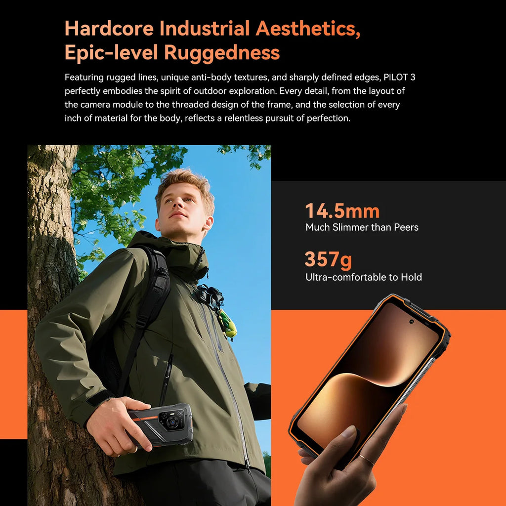 Blackview OSCAL PILOT 3 5G AI Rugged Smartphone MTK 6300, 6.78" 2.4K Display 120Hz, 12GB 256GB, 7500Amh Battery Phone,Android15
