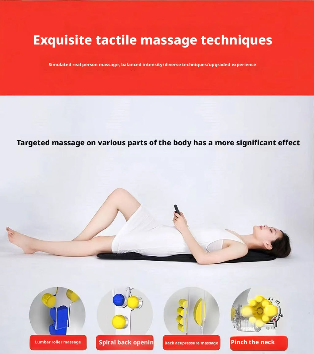 Portable Car Massage Cushion - Heated Deep Tissue Seat Pad Black Massage Cushion Tidesmit