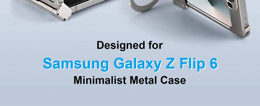 Samsung Galaxy Z Flip 7 Metal Frame Case with 360 Ring - Titanium Tidesmit
