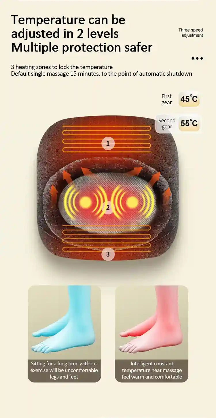 Electric Foot Massager with Heat for Deep Tissue Muscle Relief Massage Roller Tidesmit