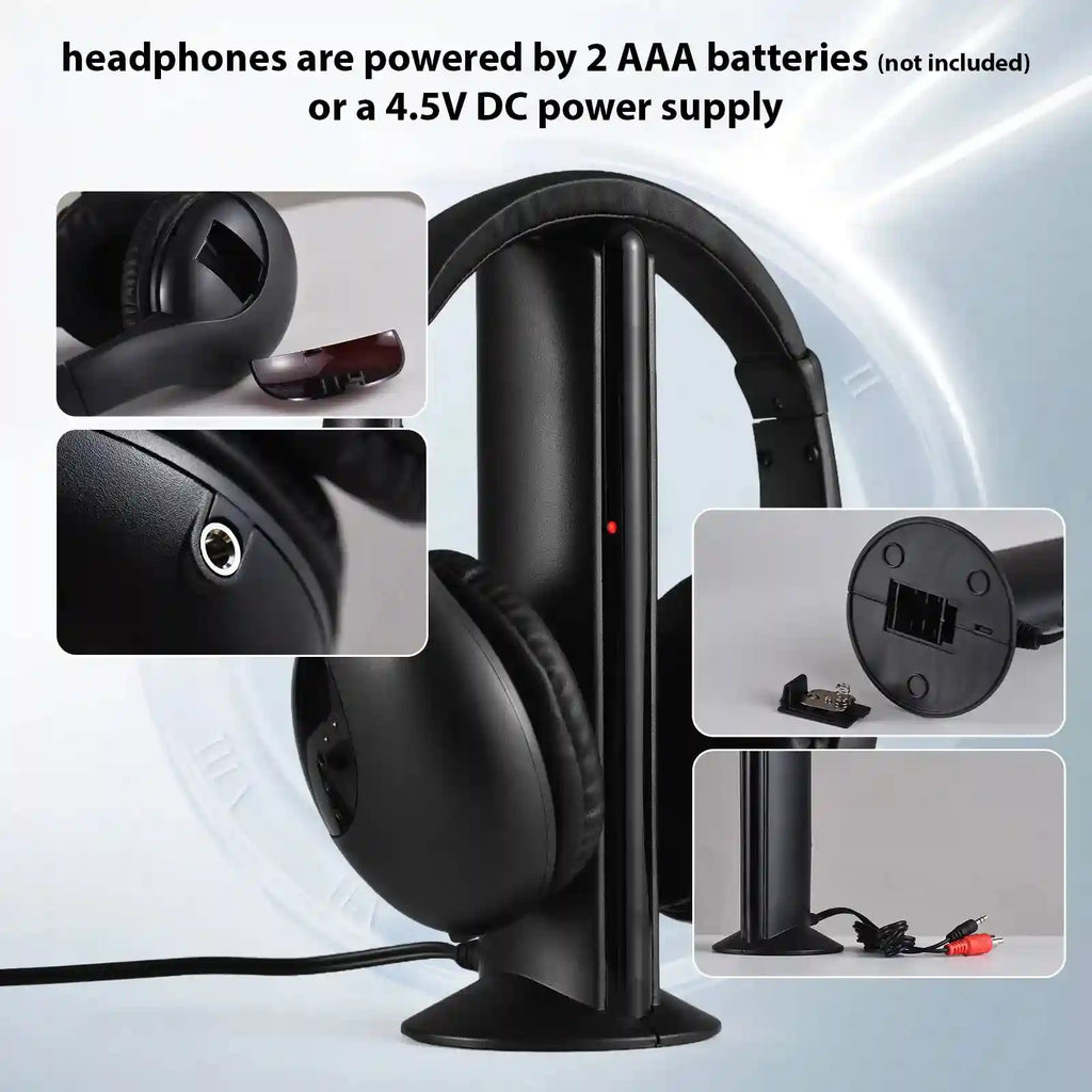 Wireless TV Headphones with Transmitter - 98ft Range, Low Latency Audio Tidesmit