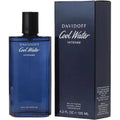 Davidoff Cool Water Intense 4.2oz EDP for men: rectangular deep blue glass bottle and matching box packaging.