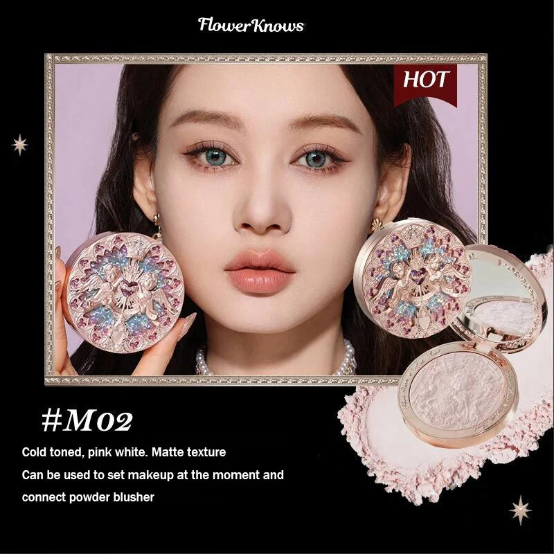 Tidesmit Flower Knows Little Angel relief highlighter palette face makeup texture close-up