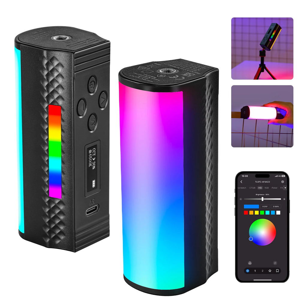 Magnetic RGB LED Light Wand - App-Controlled Content Creation Lighting Tidesmit