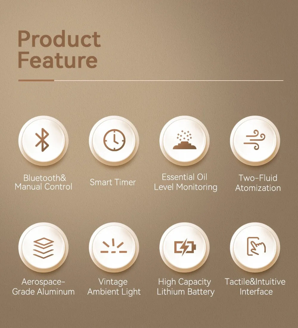 Professional Aroma Diffuser Electric Smell for Home Room Fragrance Waterless Scent Diffuser Smart Bluetooth Smell Distributor
