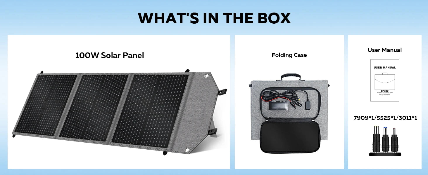 CTOLITY Outdoor Camping AP2000 2400W Fast Charging Portable Power Station SP100 100W Foldable Portable Solar Panel For Home