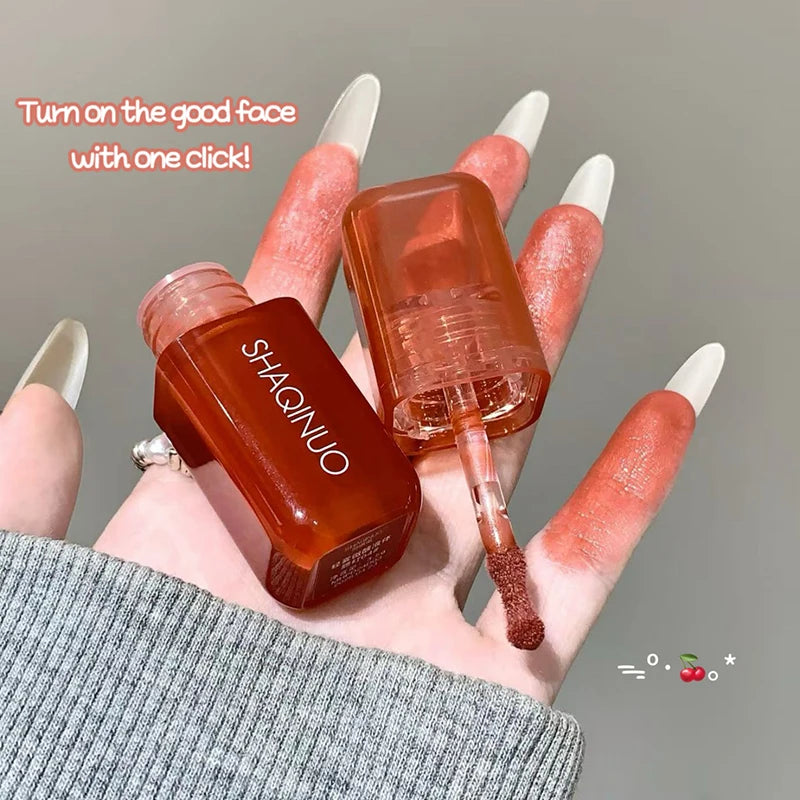 Tidesmit soft matte liquid blush texture close-up in peach pink and violet shades for natural waterproof face makeup