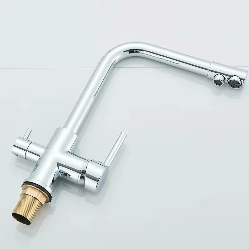 Kitchen Faucet Dual Swivel Spout Drinking Water Filter Purifier Vessel Sink Mixer Tap Hot and Cold Water