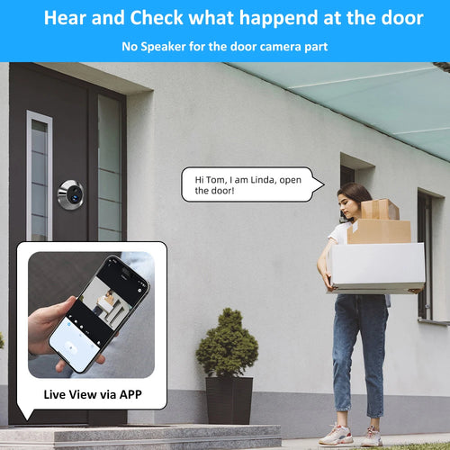 Wireless door peephole video camera with indoor monitor and smartphone live view