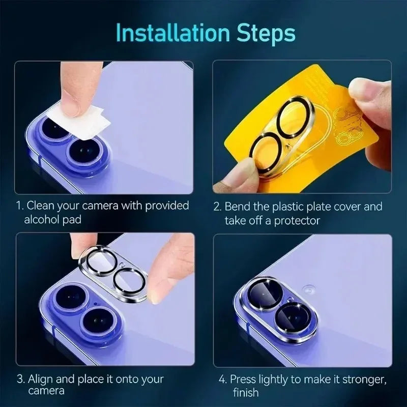 iPhone 16 Camera Lens Protector 5-Pack - 9H Tempered Glass Tidesmit