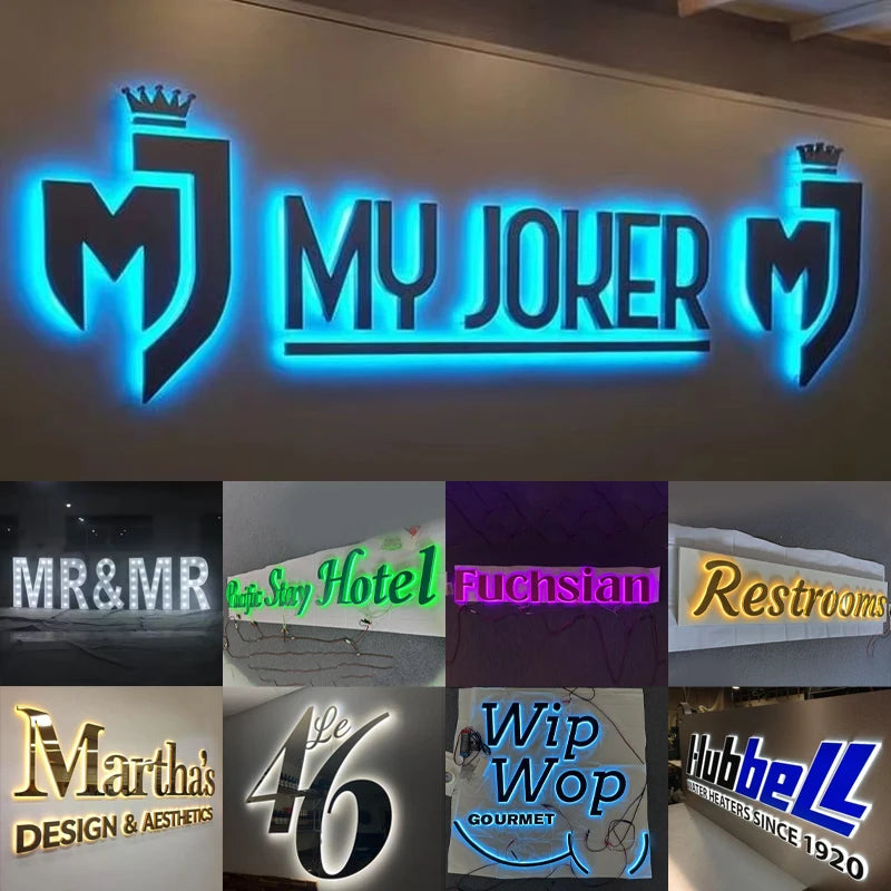 Custom LED Business Sign - 3D Metal Illuminated Logo for Storefronts Tidesmit