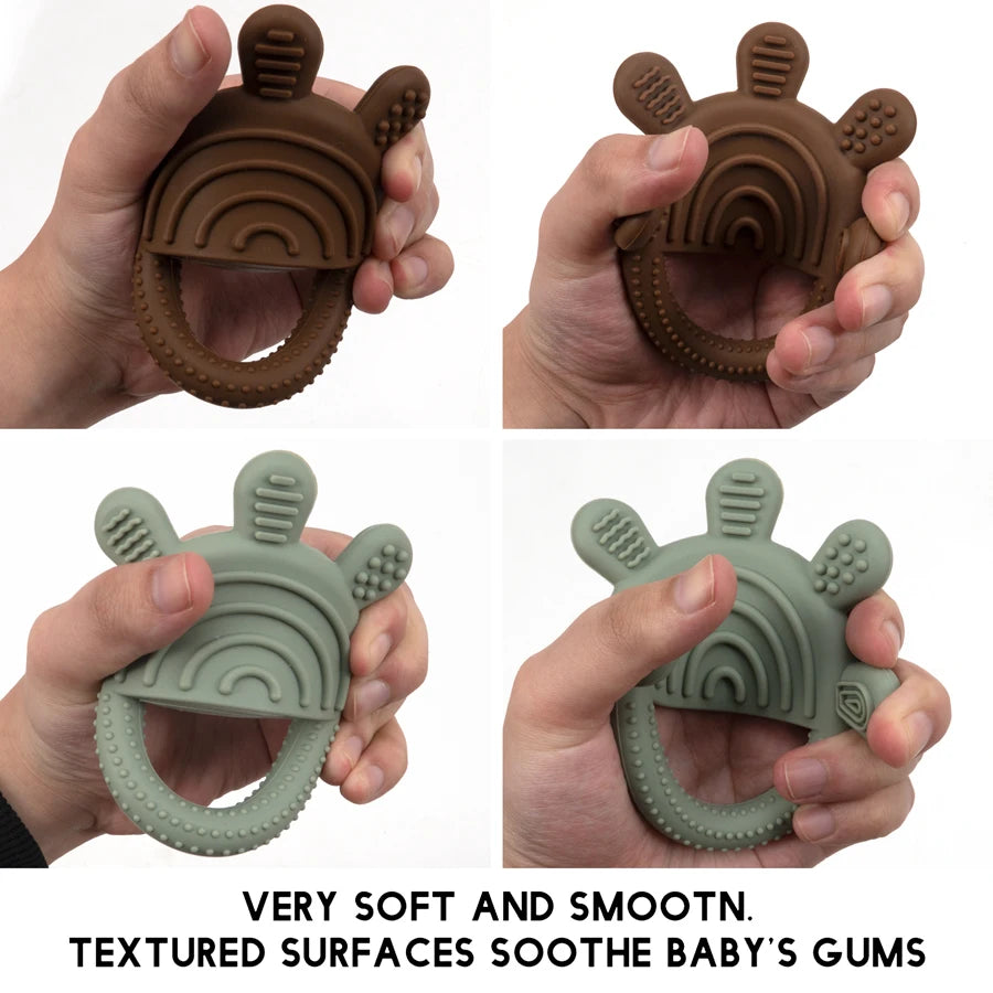 1pc Silicone Teether Toy BPA Free 0-12 Baby Toys Teething Ring Sensory Toys For Kids Chewing Teething Soothing Toys Accessories