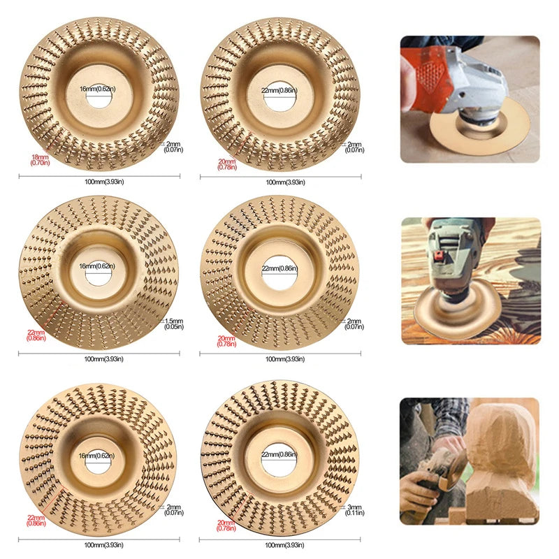 4" Woodworking Shaping Sanding Prick Saw Blade Angle Grinder Round Polishing Disc Wood Tea Tray Carving Power Tools Accessories
