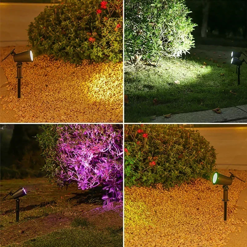 2/9LED Solar Spot Light Outdoor Waterproof Spotlights Solar Garden Lights Landscape Lighting Decoration Pathway Lawn Lamp