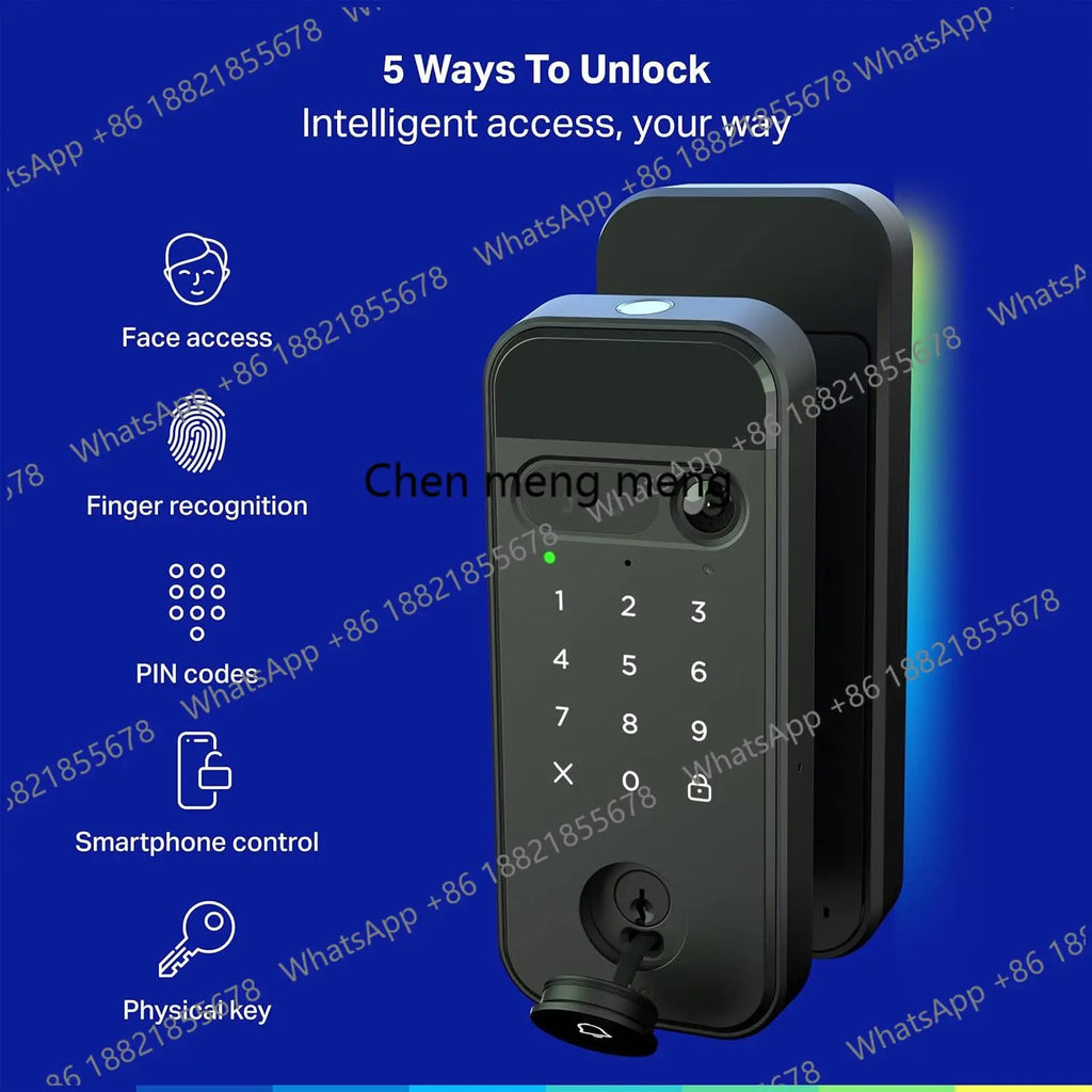 3-in-1 Smart Lock with 2K Video Doorbell Camera, Face & Fingerprint Access, Color Night Vision & Two-Way Audio