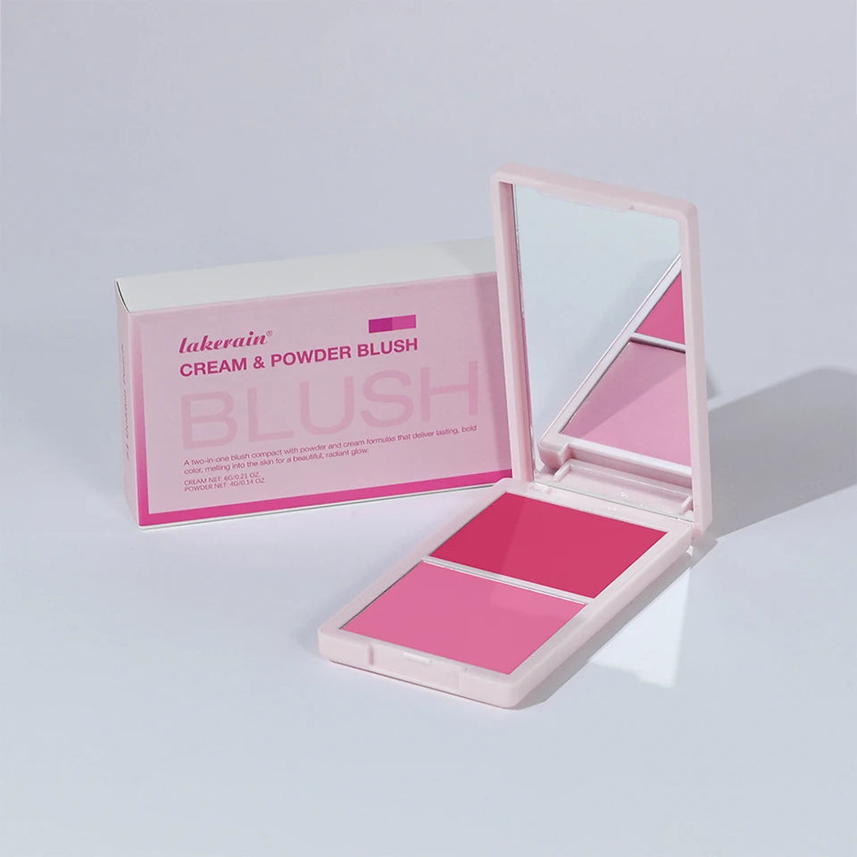 Tidesmit Cream and Powder Blush Palette in Peach Pink for long-lasting natural face makeup and contouring