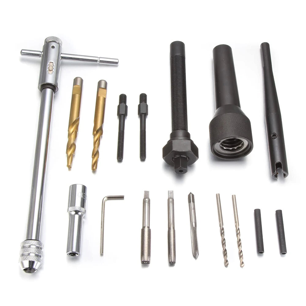 Podofo Glow Plug Removal Thread Repair Drill Wrench Tool Kit for Cylinder Heads Car Repair Glow Plug Remover Kit
