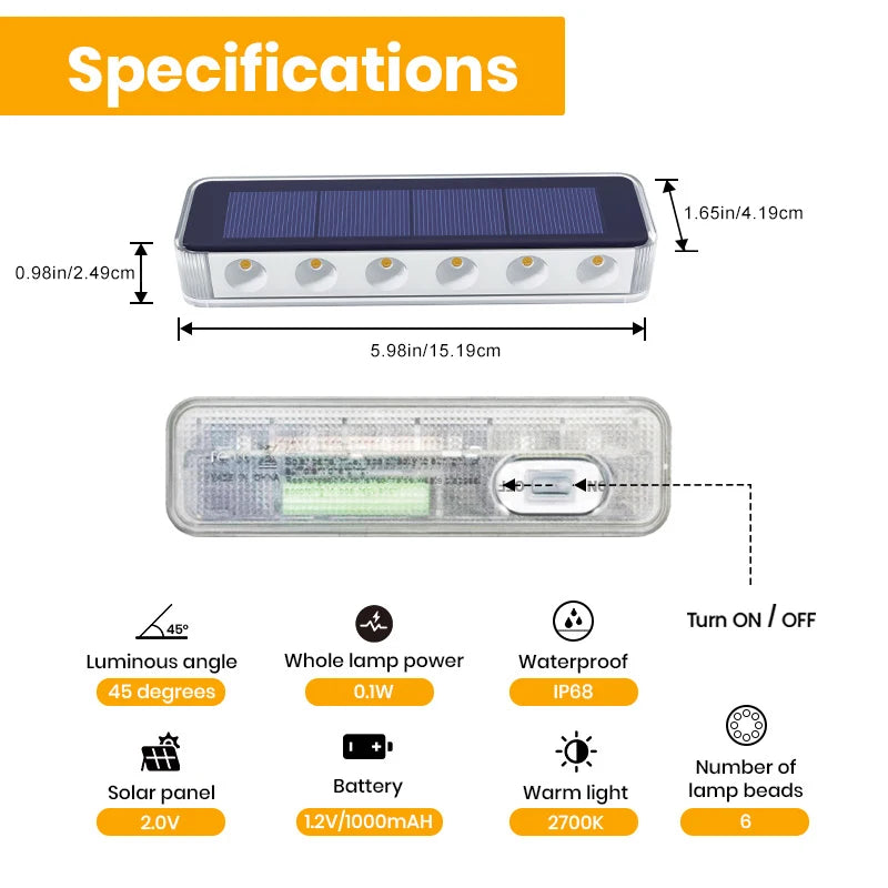 4 Pack Outdoor Solar LED Step Lights, IP68 Waterproof Auto On Off Solar Deck Stair Spot Lights, Solar Powered Landscape Lights for Walkway Patio Pathway Yard Garden