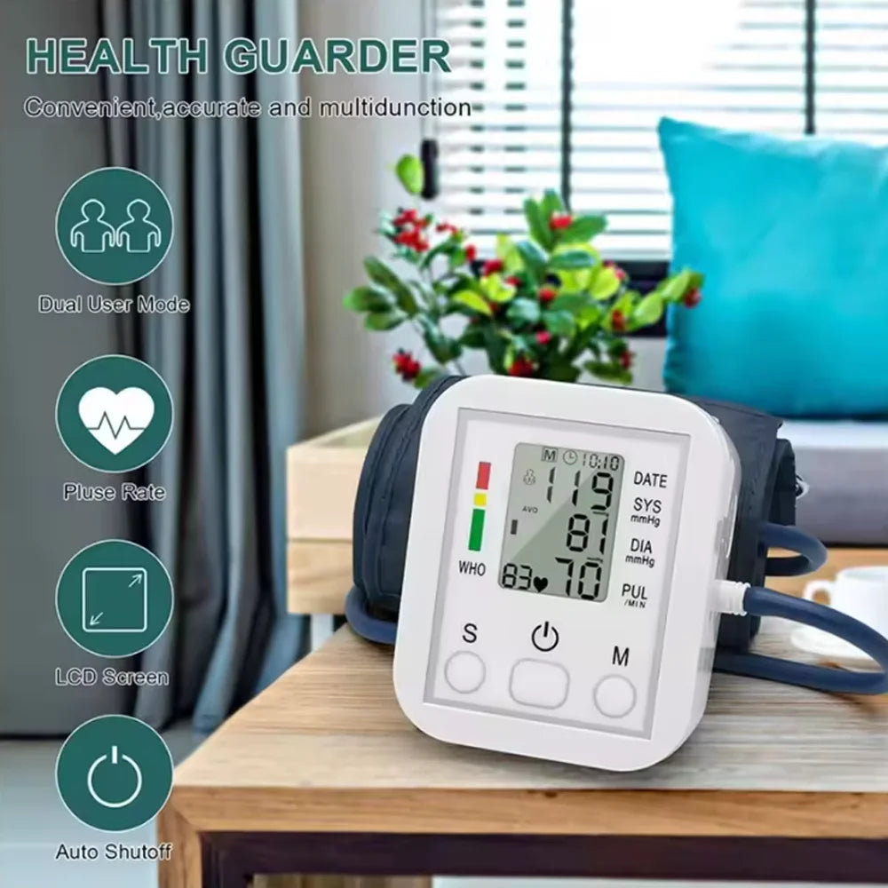 Spanish Voice Digital Arm Blood Pressure Meter Medical Pressure Monitor Tonometer Tensiometer Heart Rate Pulse Sphygmomanometer