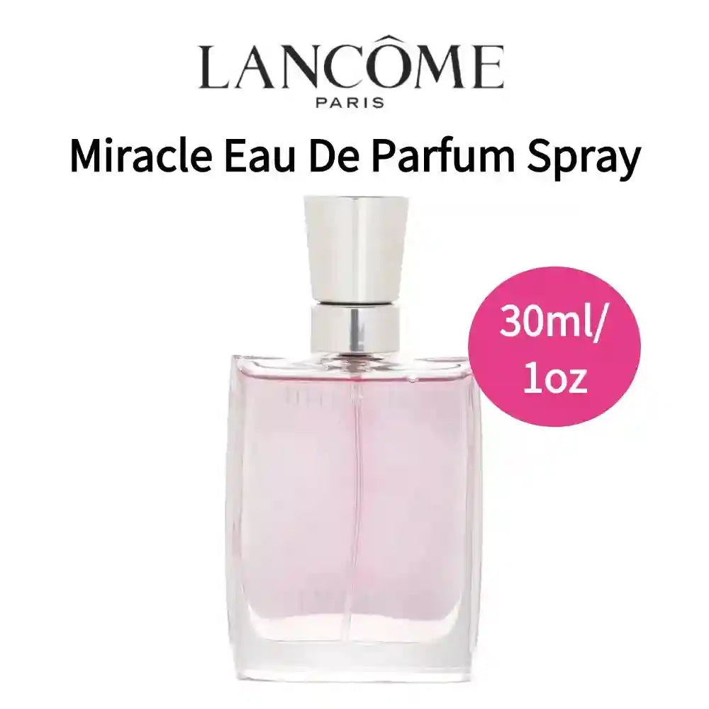 Lancôme Miracle Eau de Parfum for women, 30ml spray in a rectangular glass bottle with silver cap. Original scent.