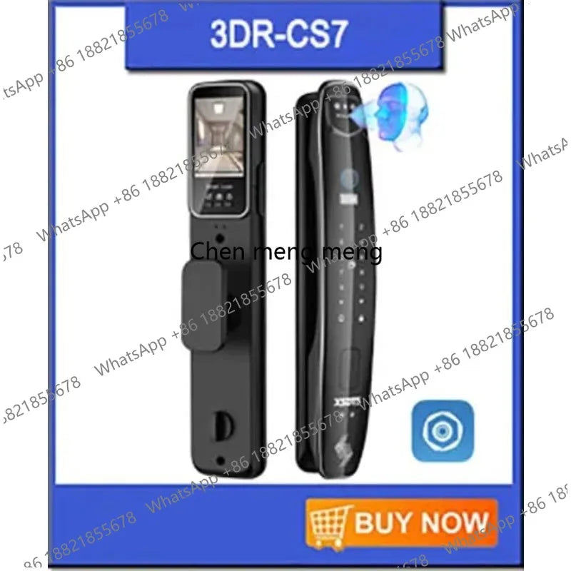 3D Face Real-time Intercom Smart Door Lock Biometric Electronic Security Camera Intelligent Fingerprint Password Key Unlock