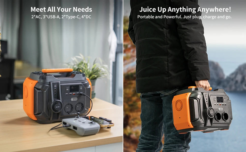 Portable Power Station 540Wh with 100W Solar Panel Kit | Tidesmit Tidesmit