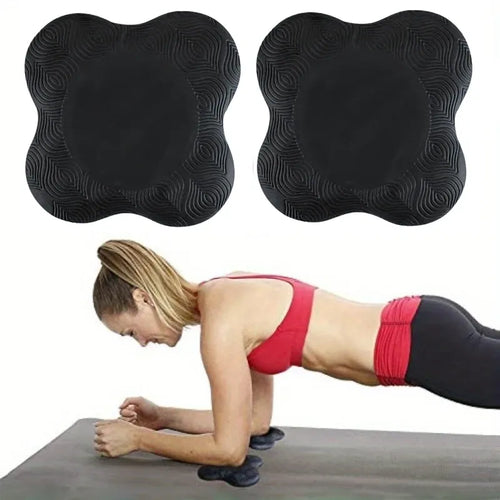 TPE Yoga Kneeling Mats, 2-pack thick anti-slip protective pads for fitness, side angle view of knee support in use.