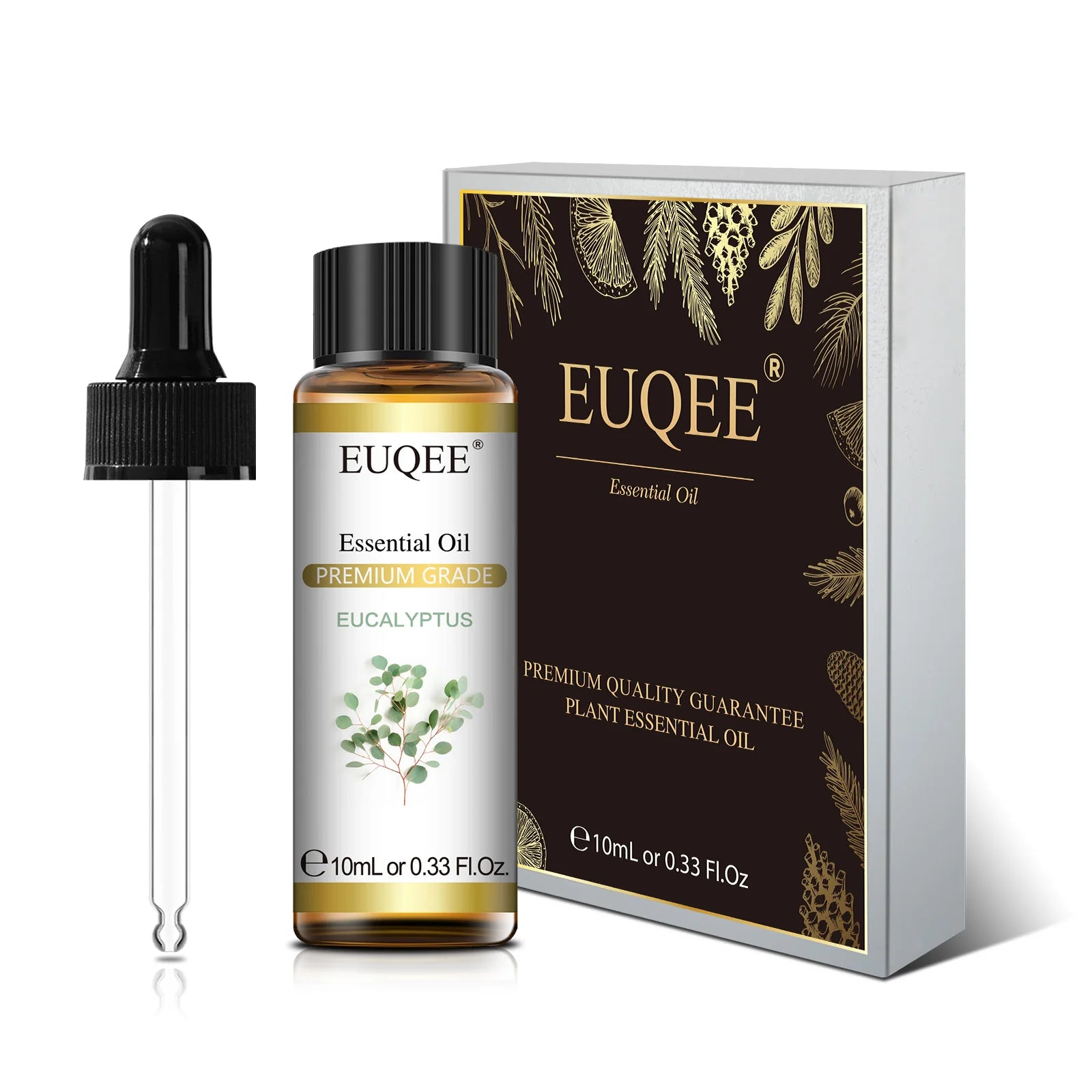 EUQEE 10ml Pure Essential Oil For Aromatherapy Diffuser-Jasmine Eucalyptus Frankincense Cinnamon Lavender Aroma Essential Oils