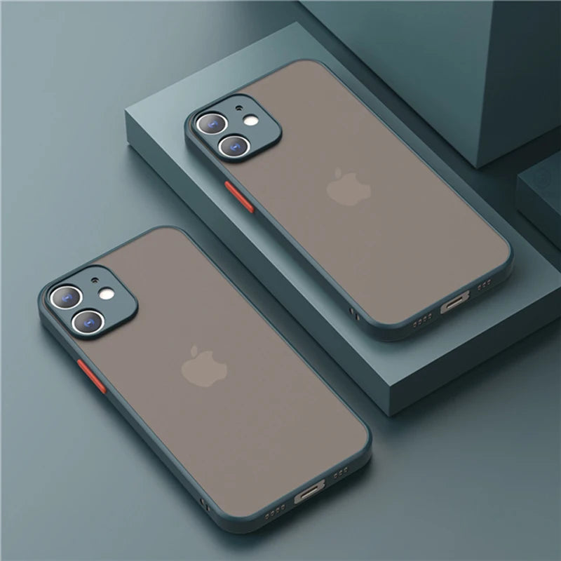 Matte Clear iPhone Case - Shock-Absorbing Slim Fit Cover for iPhone Dark Green Tidesmit