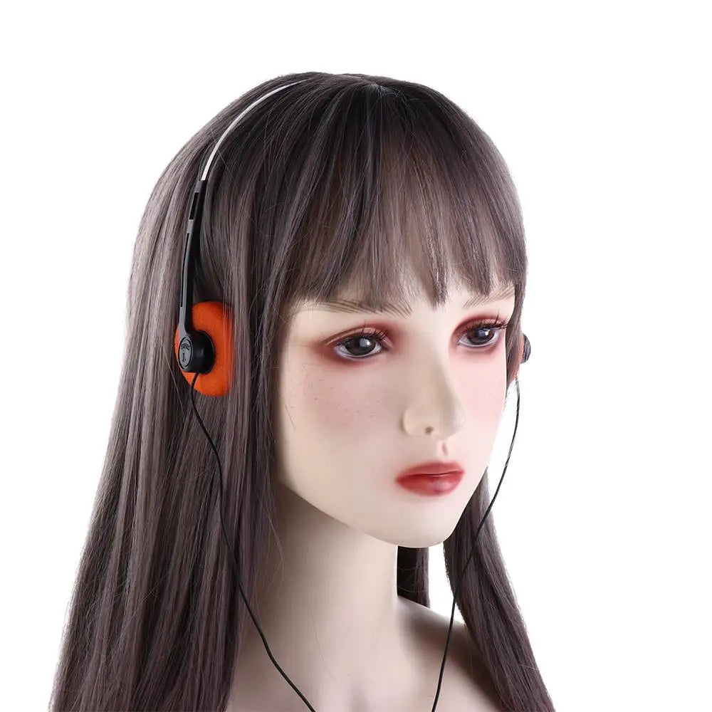 Retro Over-Ear Wired Headphones with 3.5mm Jack - Vintage Black & Orange Tidesmit