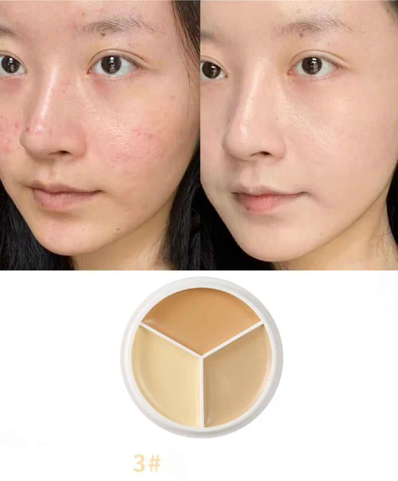 Tidesmit 3 color concealer palette for dark circles and nose contouring high coverage Korean face makeup shade swatch