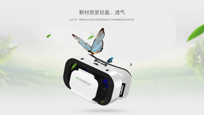 VR Headset for Smartphones - Adjustable Virtual Reality Glasses White Tidesmit