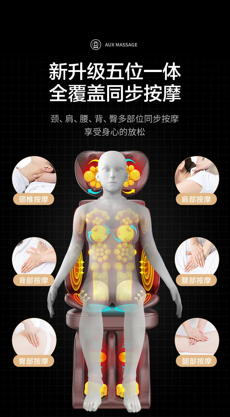 Electric Massager Full Body Cushion with Heat Therapy - Tidesmit Back Massage Instrument Tidesmit