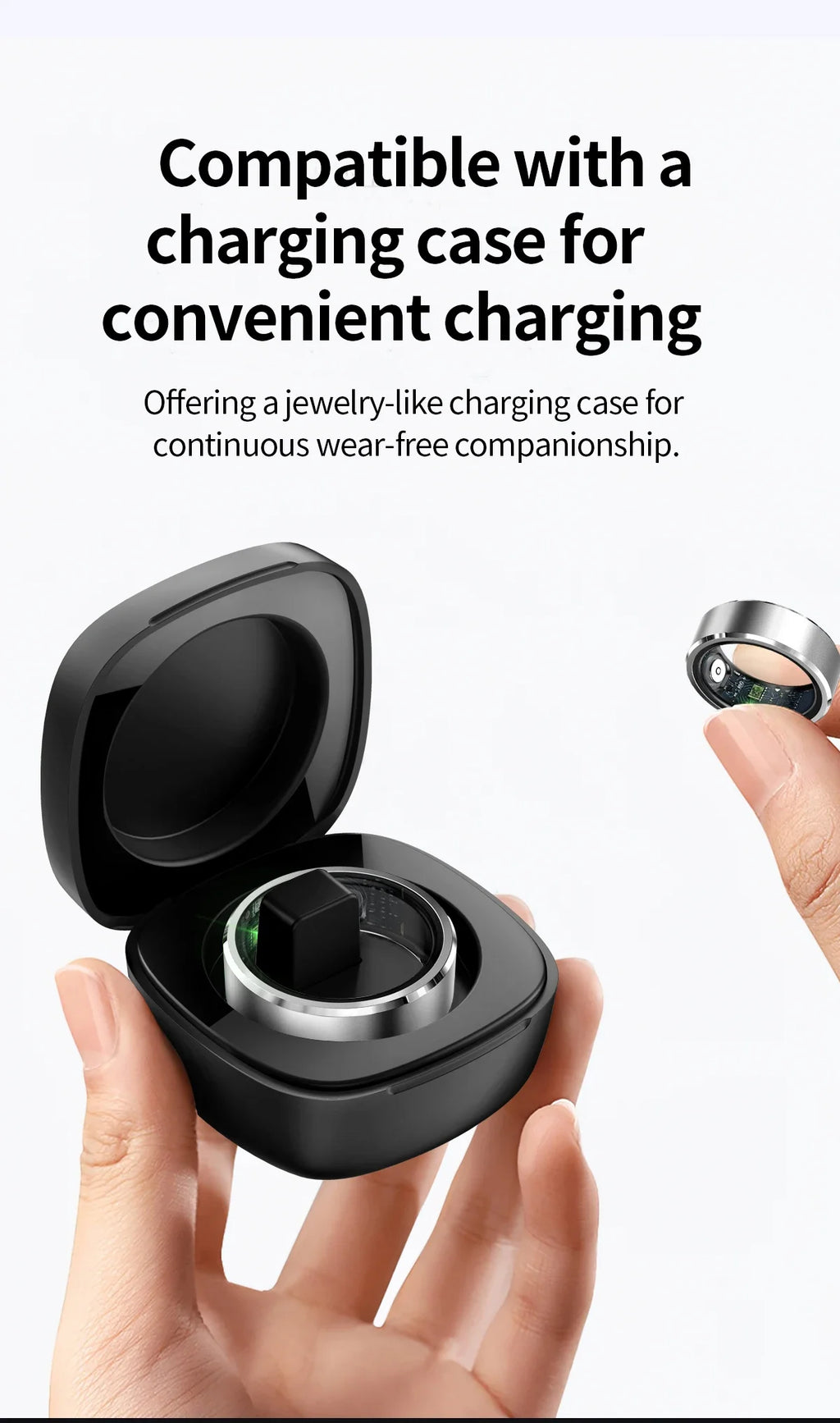 Smart Health Ring Fitness Tracker with Heart Rate & Oxygen Monitor Tidesmit