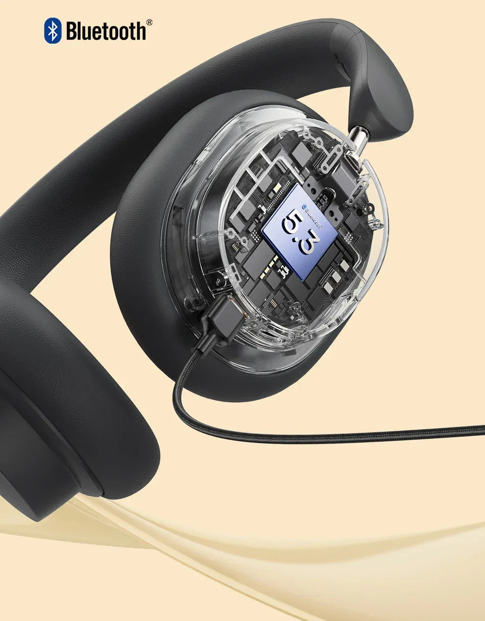 Baseus Wireless Headphones Bluetooth 5.3 HIFI Level Earphone 40mm Driver Foldable Over Ear Headsets 70H Playtime Spatial Audio Tidesmit