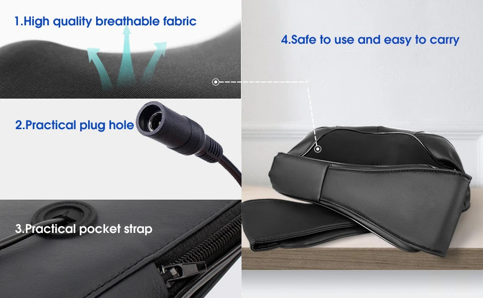 Shiatsu Neck and Shoulder Massager - Deep Tissue Heat Therapy Back Massage Instrument Tidesmit