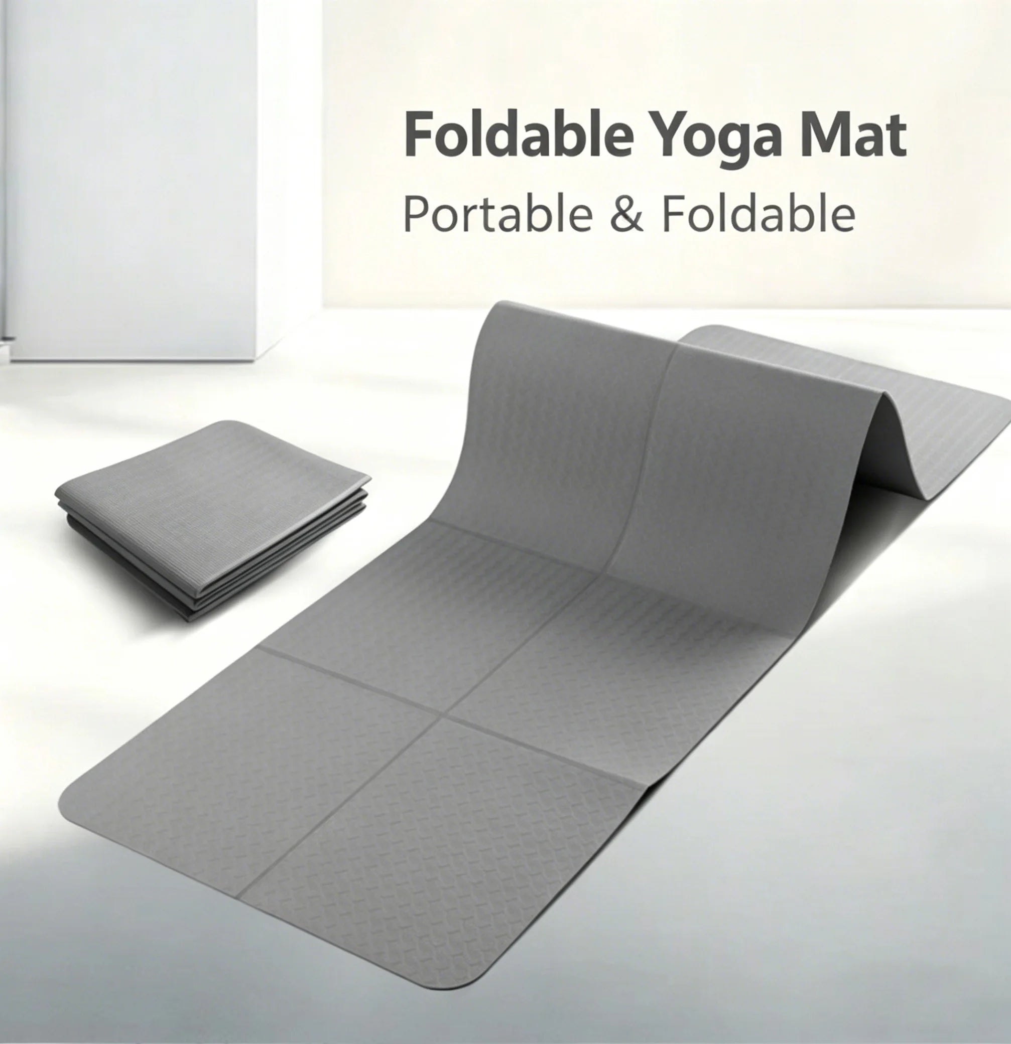 6/8mm Thickness TPE Foldable Yoga Mat Exercise Mat For Travel Yoga Pilates Home Floor Workouts Gymnastics Mat Fitness Equipment