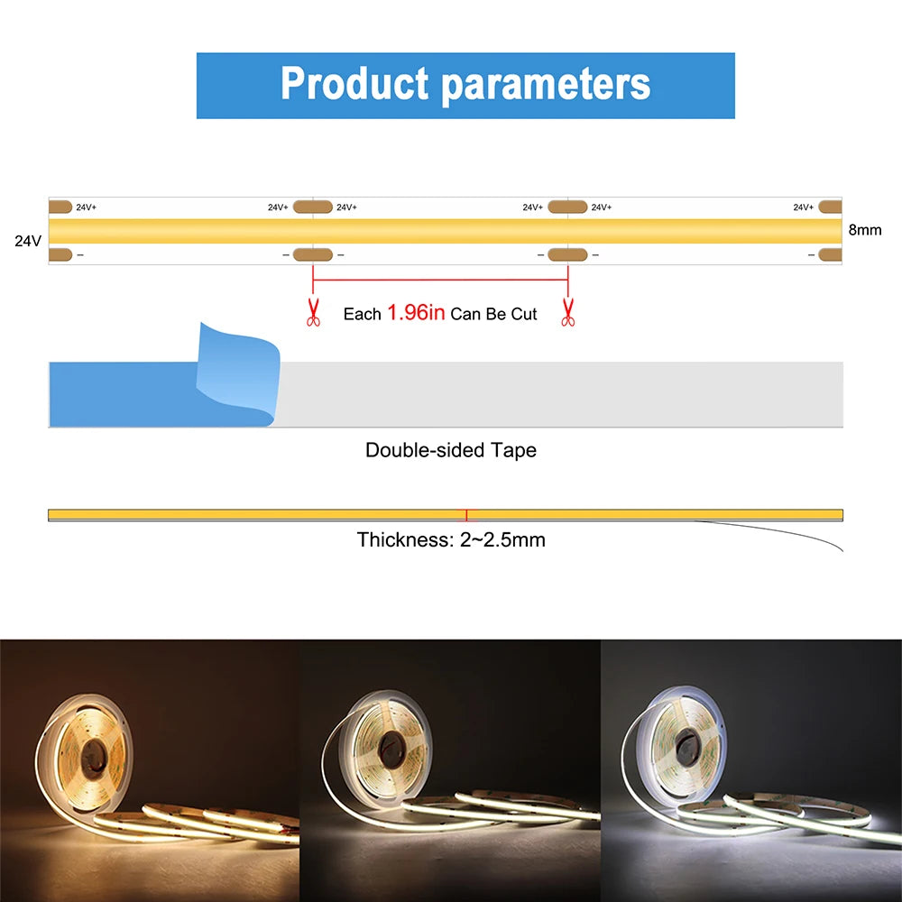 MALIIGAZA LED Stair Light 2PIR Motion Sensor Stair Lighting COB LED Strip Kit For Indoor 1-20 Steps Stairway