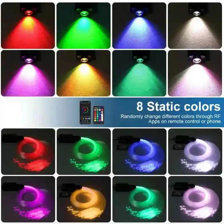 Fiber Optic Starry Sky Car Atmosphere Lamp - RGB LED Lighting Kit Tidesmit