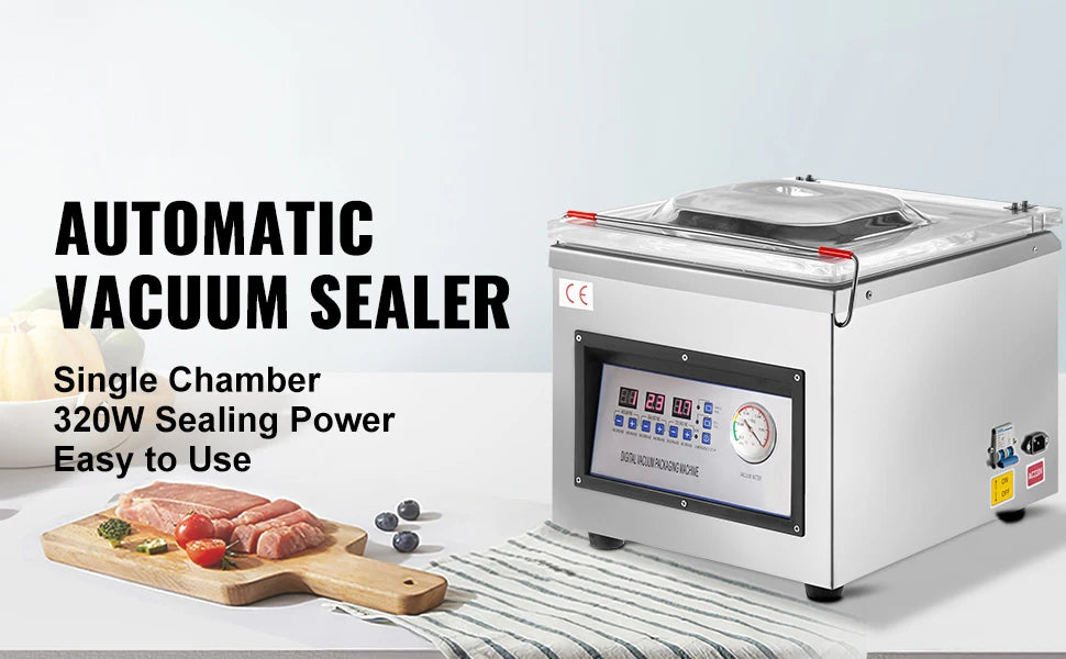 SucceBuy DZ-260C Chamber Vacuum Sealer Kitchen Food Packing Sealing Machine 110V Packaging for Food Saver Home Commercial Using