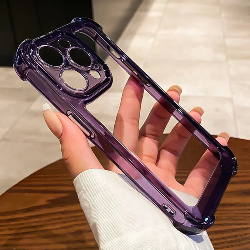 iPhone 16 Pro Max Shockproof Case | Clear Slim Fit Hard Cover Purple A Tidesmit